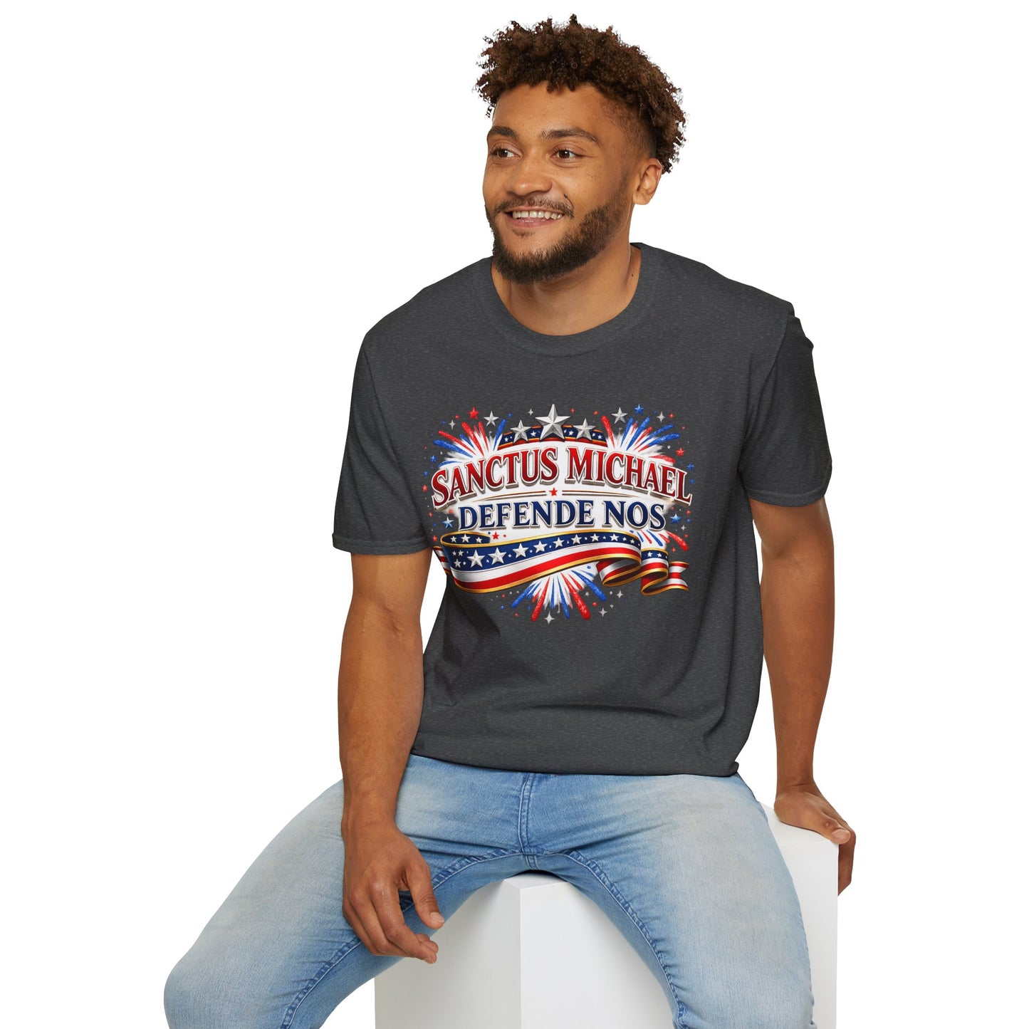 T-Shirt — Sanctus Michael Defende Nos Patriotic Saint Michael Protector Tee