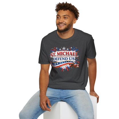 T-Shirt — St. Michael Defend Us Patriotic Guardian Angel Tee