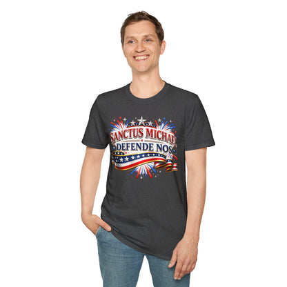 T-Shirt — Sanctus Michael Defende Nos Patriotic Saint Michael Protector Tee