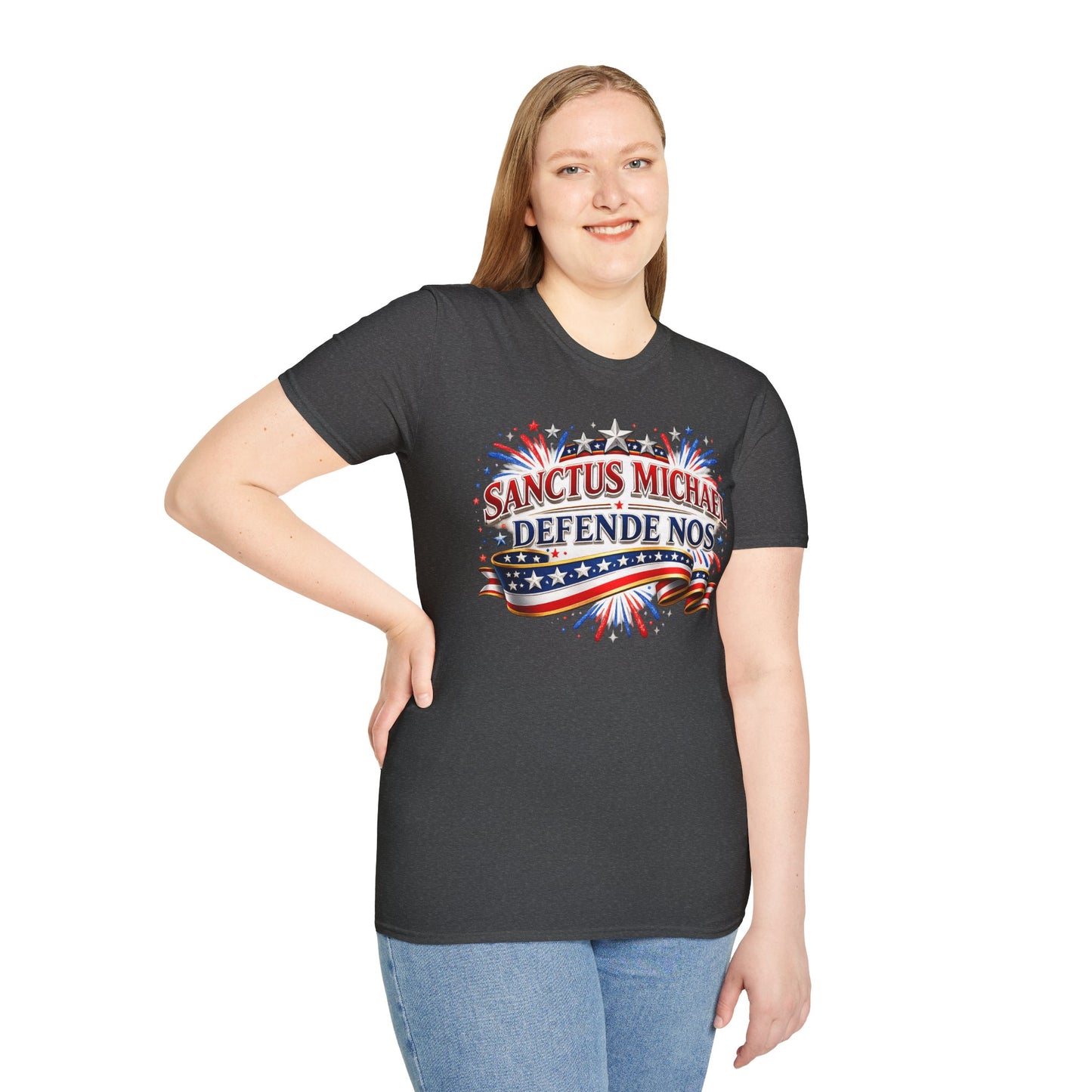 T-Shirt — Sanctus Michael Defende Nos Patriotic Saint Michael Protector Tee