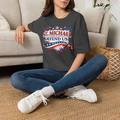 T-Shirt — St. Michael Defend Us Patriotic Guardian Angel Tee