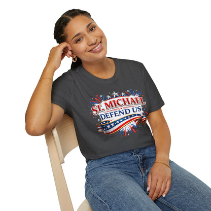 T-Shirt — St. Michael Defend Us Patriotic Guardian Angel Tee