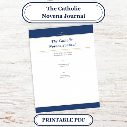 Catholic Novena Journal, Liturgical Year Prayers, 27 Novenas, Guided Tracker (PDF Download)