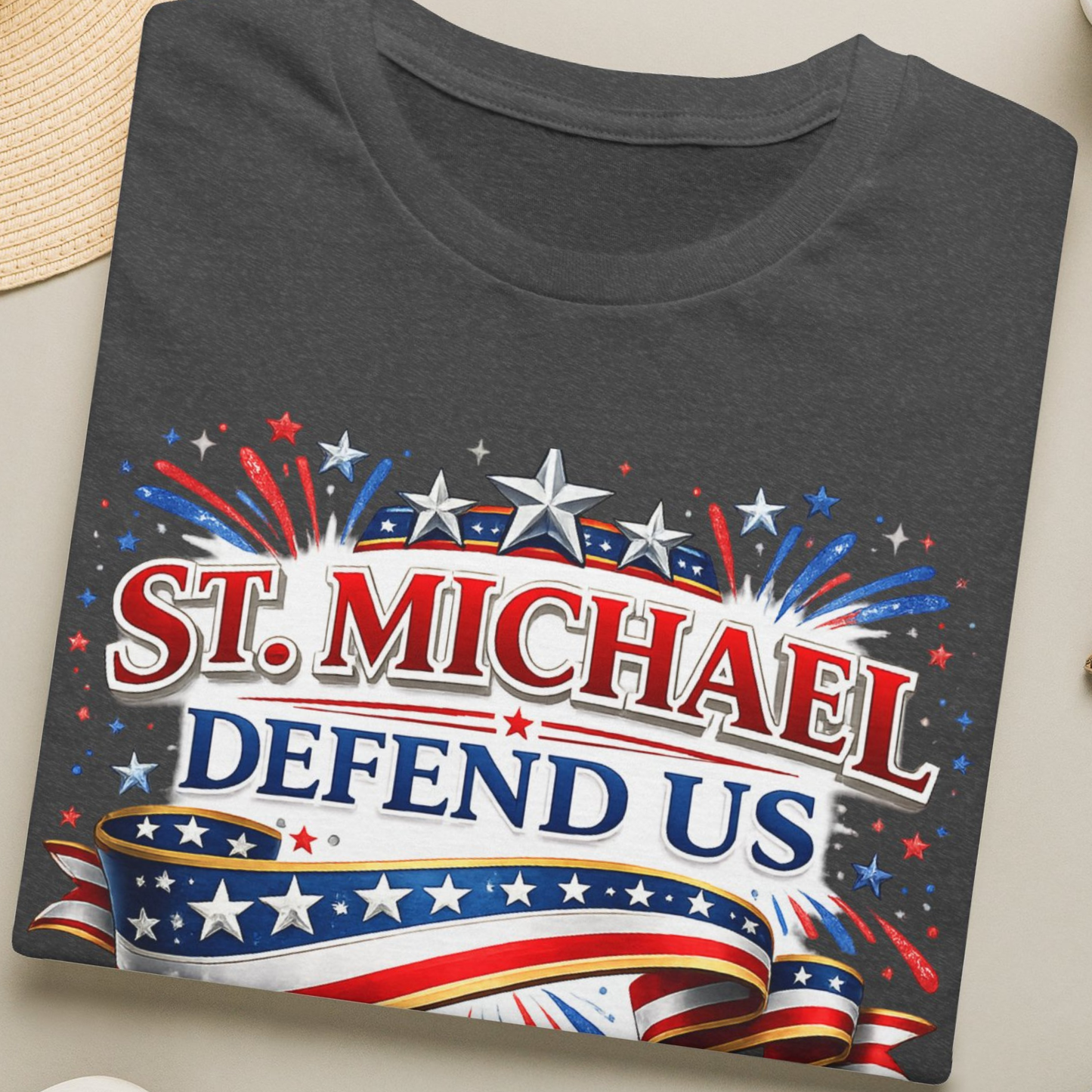 T-Shirt — St. Michael Defend Us Patriotic Guardian Angel Tee