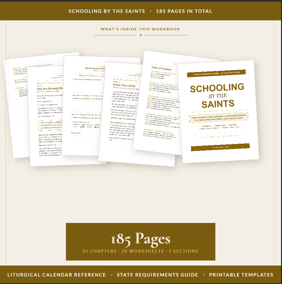 Catholic Homeschool Planner | Liturgical Year Workbook (PDF Download) | Schooling by the Saints - Ludus Catholic Games