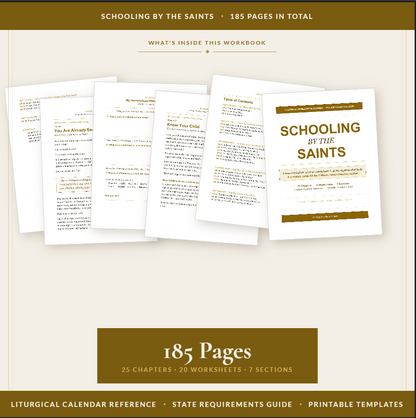 Catholic Homeschool Planner | Liturgical Year Workbook (PDF Download) | Schooling by the Saints - Ludus Catholic Games
