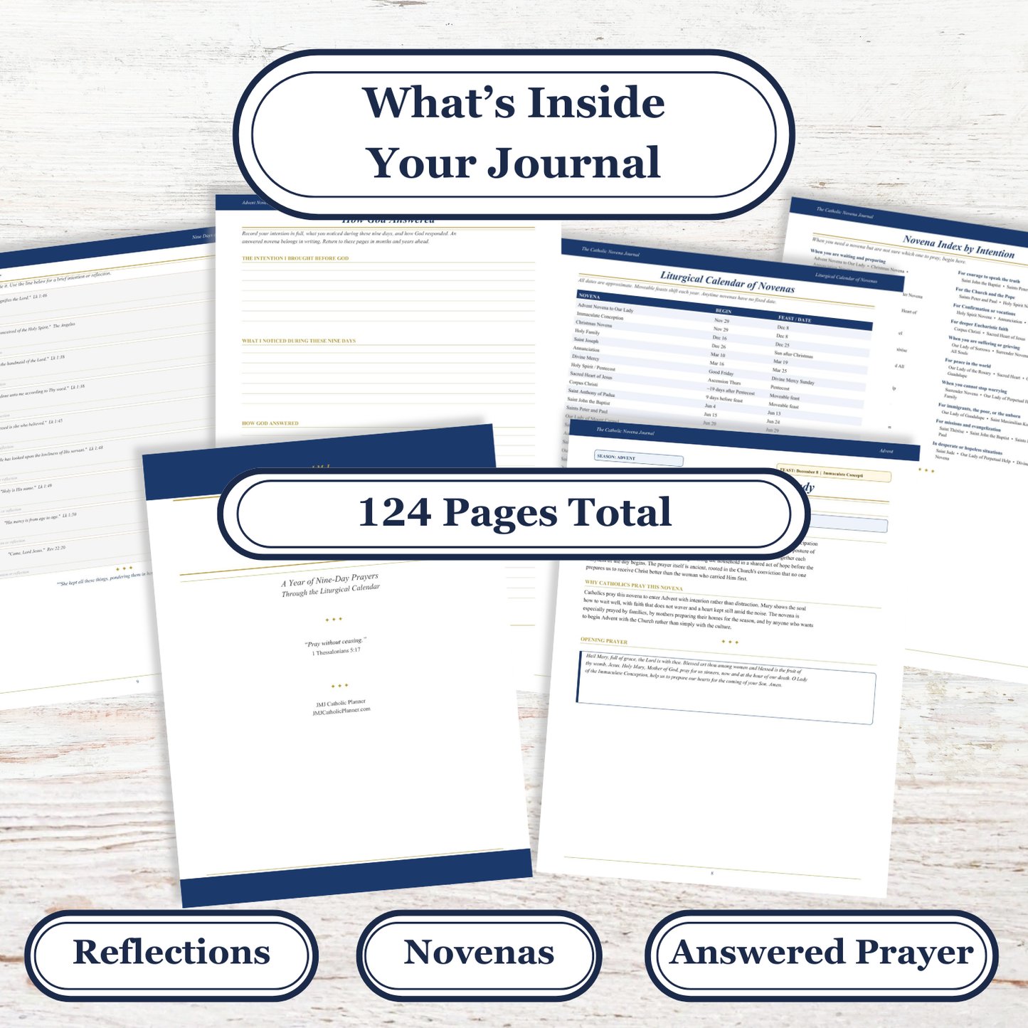 Catholic Novena Journal, Liturgical Year Prayers, 27 Novenas, Guided Tracker (PDF Download)
