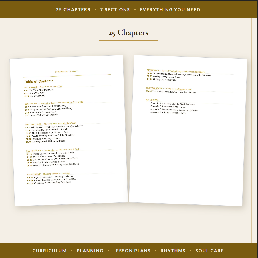 Catholic Homeschool Planner | Liturgical Year Workbook (PDF Download) | Schooling by the Saints - Ludus Catholic Games