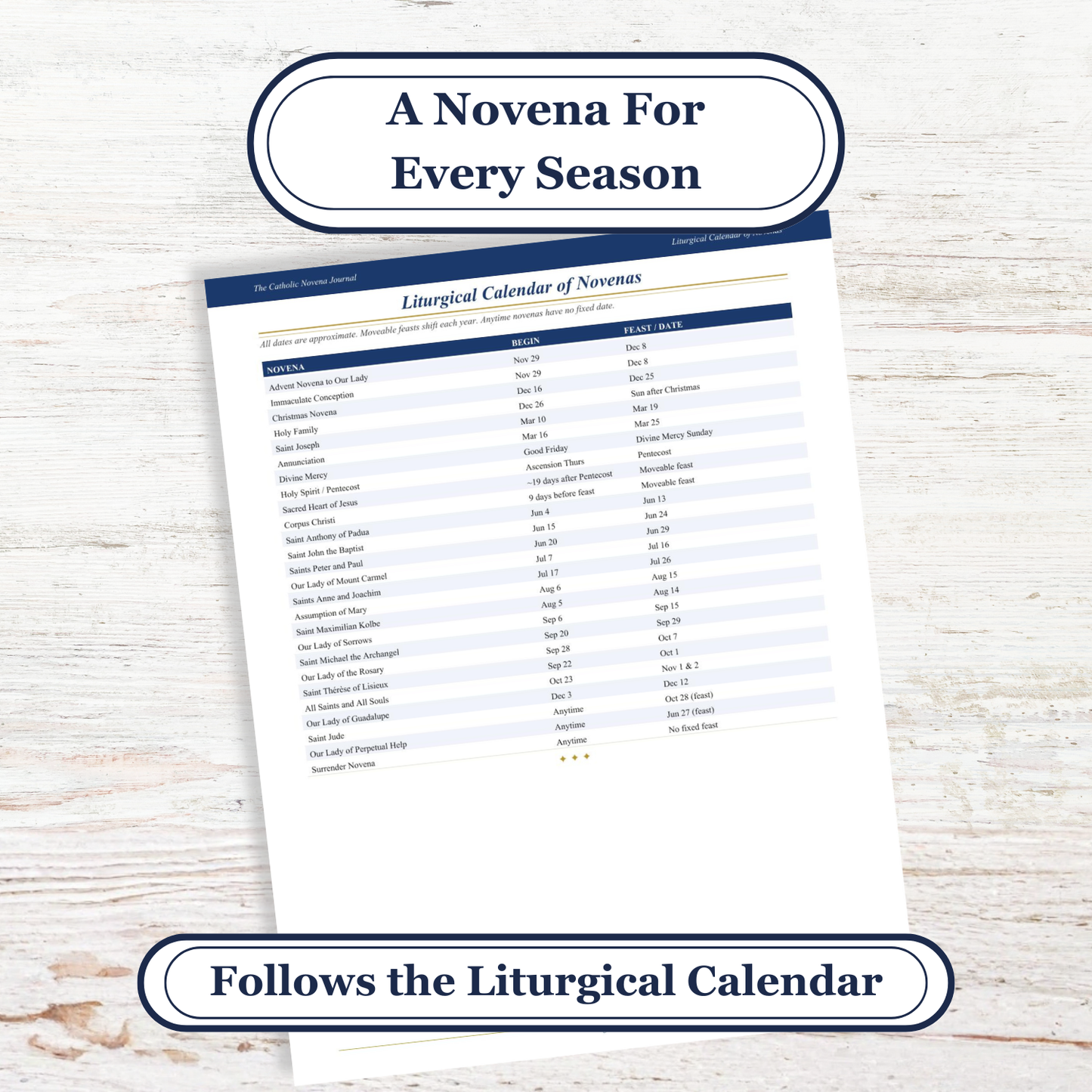 Catholic Novena Journal, Liturgical Year Prayers, 27 Novenas, Guided Tracker (PDF Download)