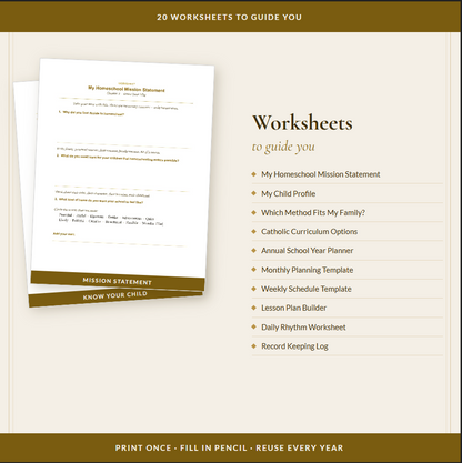 Catholic Homeschool Planner | Liturgical Year Workbook (PDF Download) | Schooling by the Saints - Ludus Catholic Games