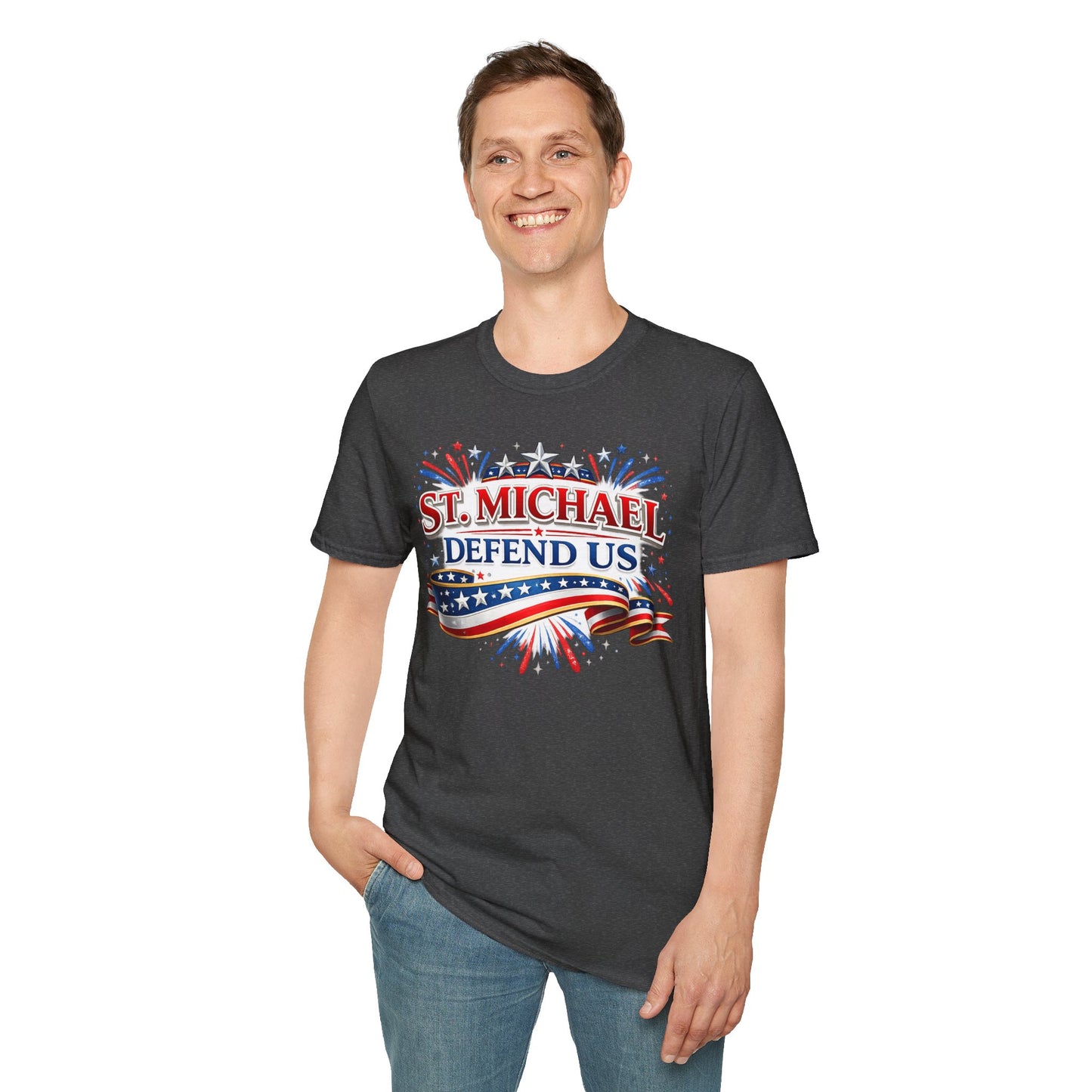 T-Shirt — St. Michael Defend Us Patriotic Guardian Angel Tee