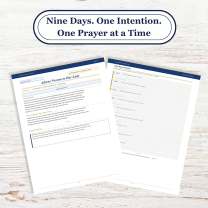 Catholic Novena Journal, Liturgical Year Prayers, 27 Novenas, Guided Tracker (PDF Download)