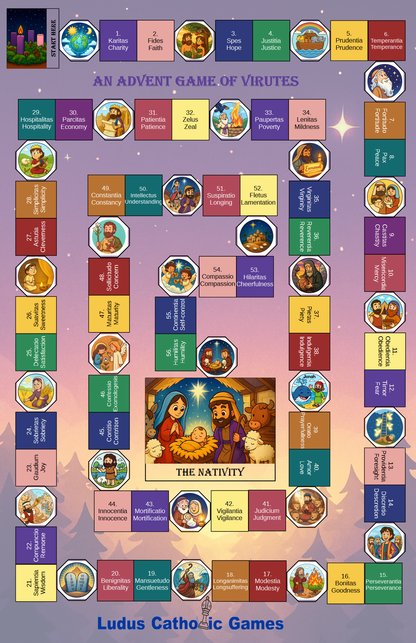 PDF of Advent Jesse Tree & Virtue Board Game