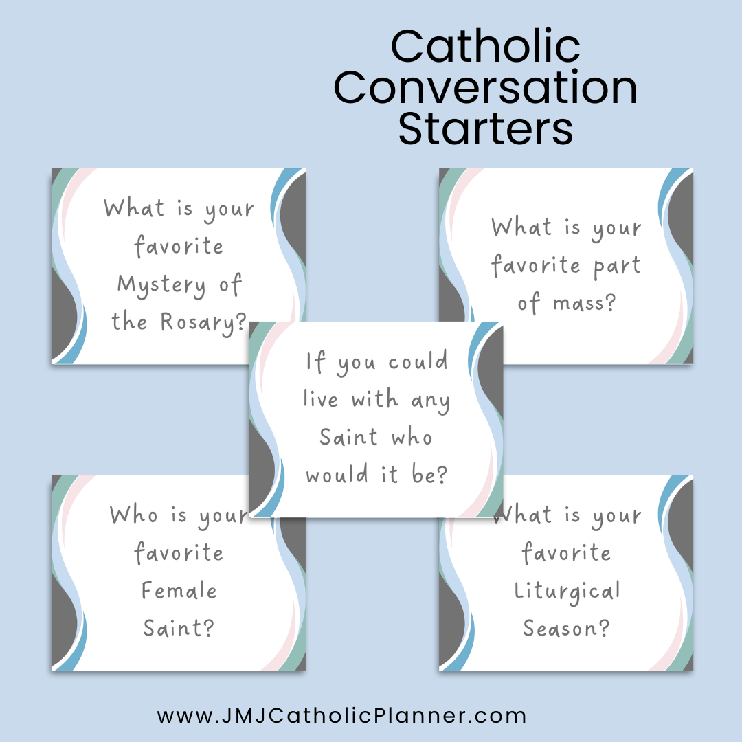 PDF Catholic Conversation Starter Cards | Thoughtful Faith-Based Questions for Families, Small Groups & Parish Life