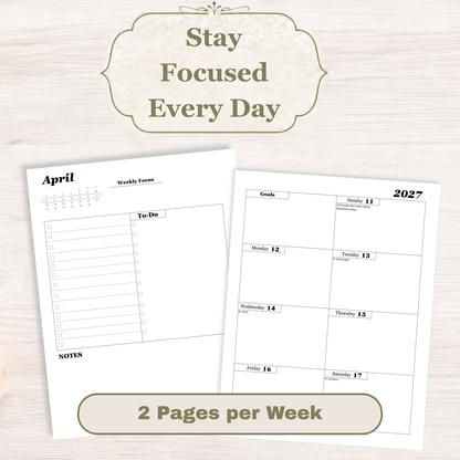 Traditional Latin Mass Catholic Planner 2026-2027 | Dashboard Weekly Layout | Printable PDF