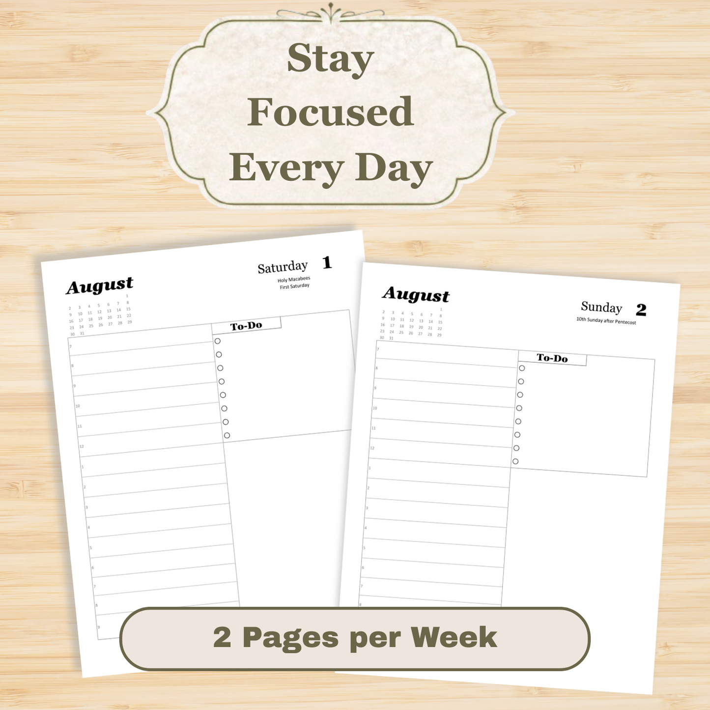Traditional Latin Mass Catholic Planner 2027 Jan to June | Daily w/ Blocks Layout | Printable PDF