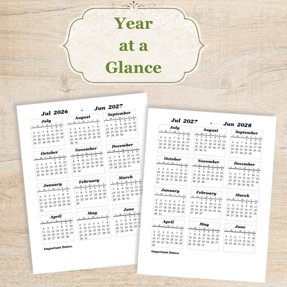 Traditional Latin Mass Catholic Planner 2026-2027 | Homeschool Weekly Layout | Printable PDF
