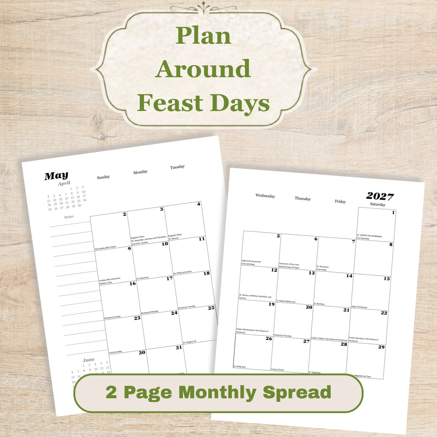 Traditional Latin Mass Catholic Planner 2026-2027 | Homeschool Weekly Layout | Printable PDF