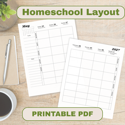 Traditional Latin Mass Catholic Planner 2026-2027 | Homeschool Weekly Layout | Printable PDF