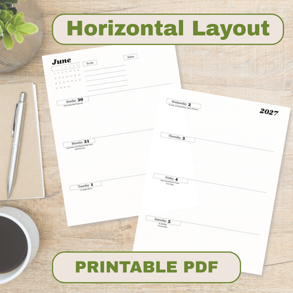 Traditional Latin Mass Catholic Planner 2026-2027 | Horizontal Weekly Layout | Printable PDF