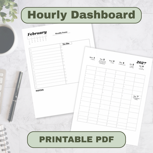 Traditional Latin Mass Catholic Planner 2026-2027 | Hourly Dashboard Weekly Layout | Printable PDF