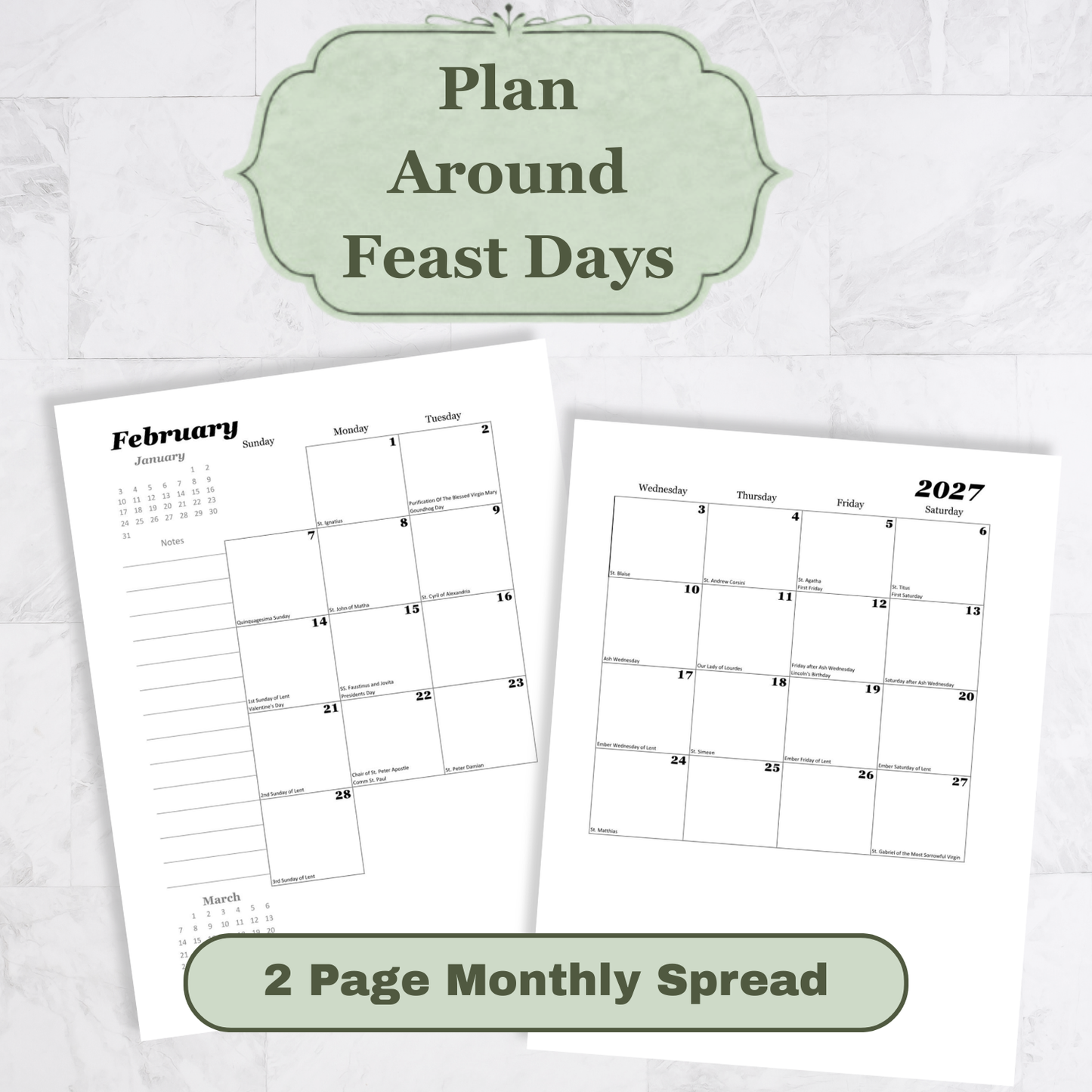 Traditional Latin Mass Catholic Planner 2026-2027 | Hourly Dashboard Weekly Layout | Printable PDF
