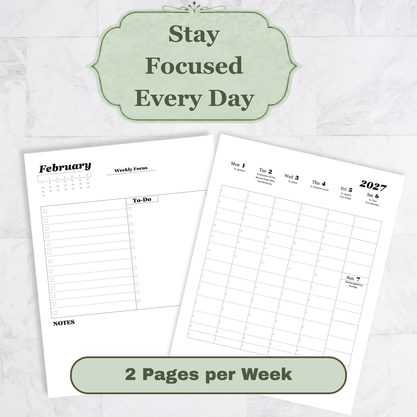 Traditional Latin Mass Catholic Planner 2026-2027 | Hourly Dashboard Weekly Layout | Printable PDF