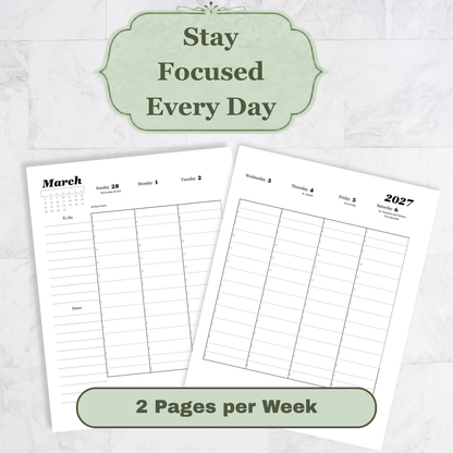 Traditional Latin Mass Catholic Planner 2026-2027 | Hourly Weekly Layout | Printable PDF