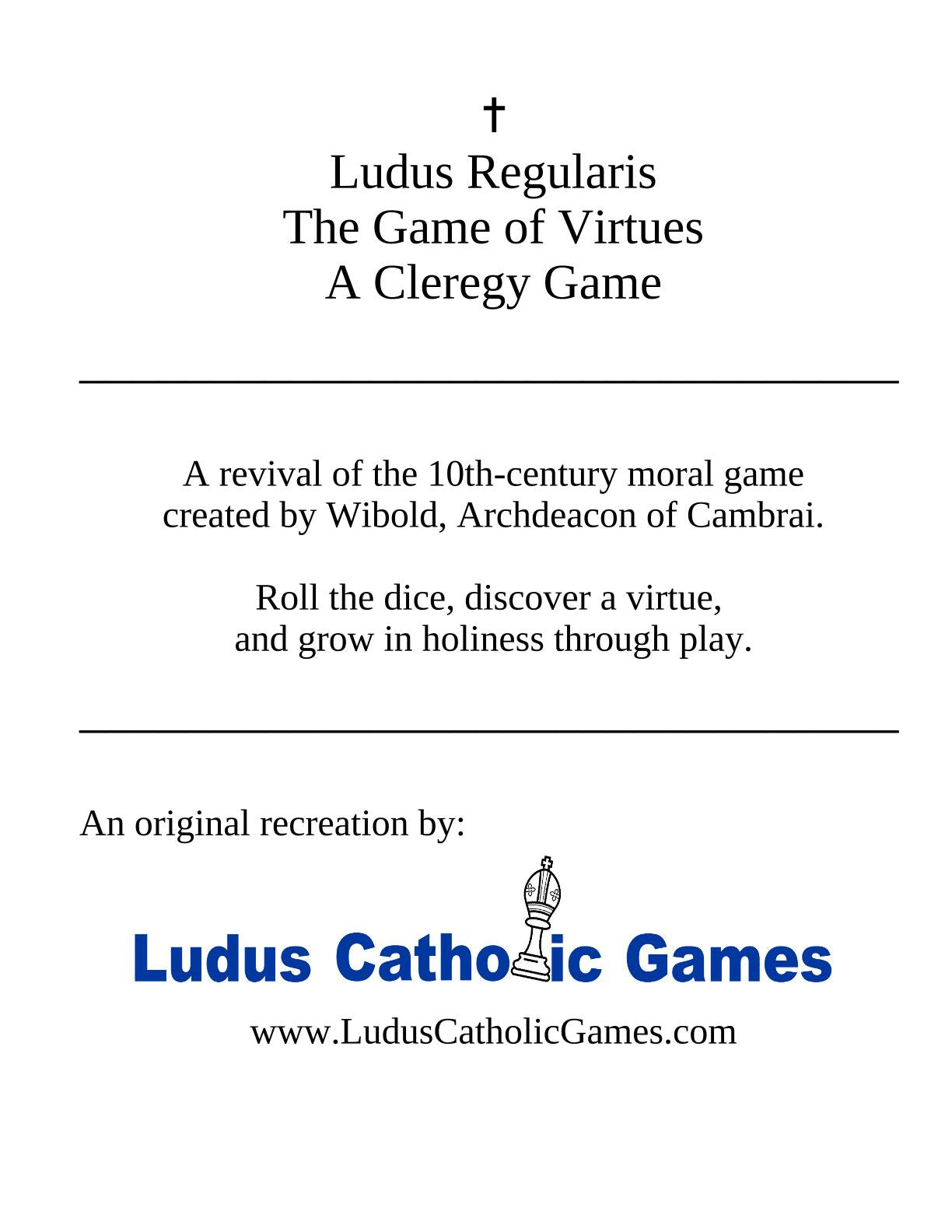 Free printable Catholic virtue board game PDF for kids