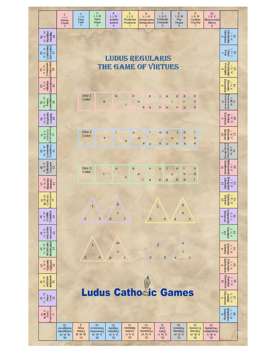 Free printable Catholic virtue board game PDF for kids