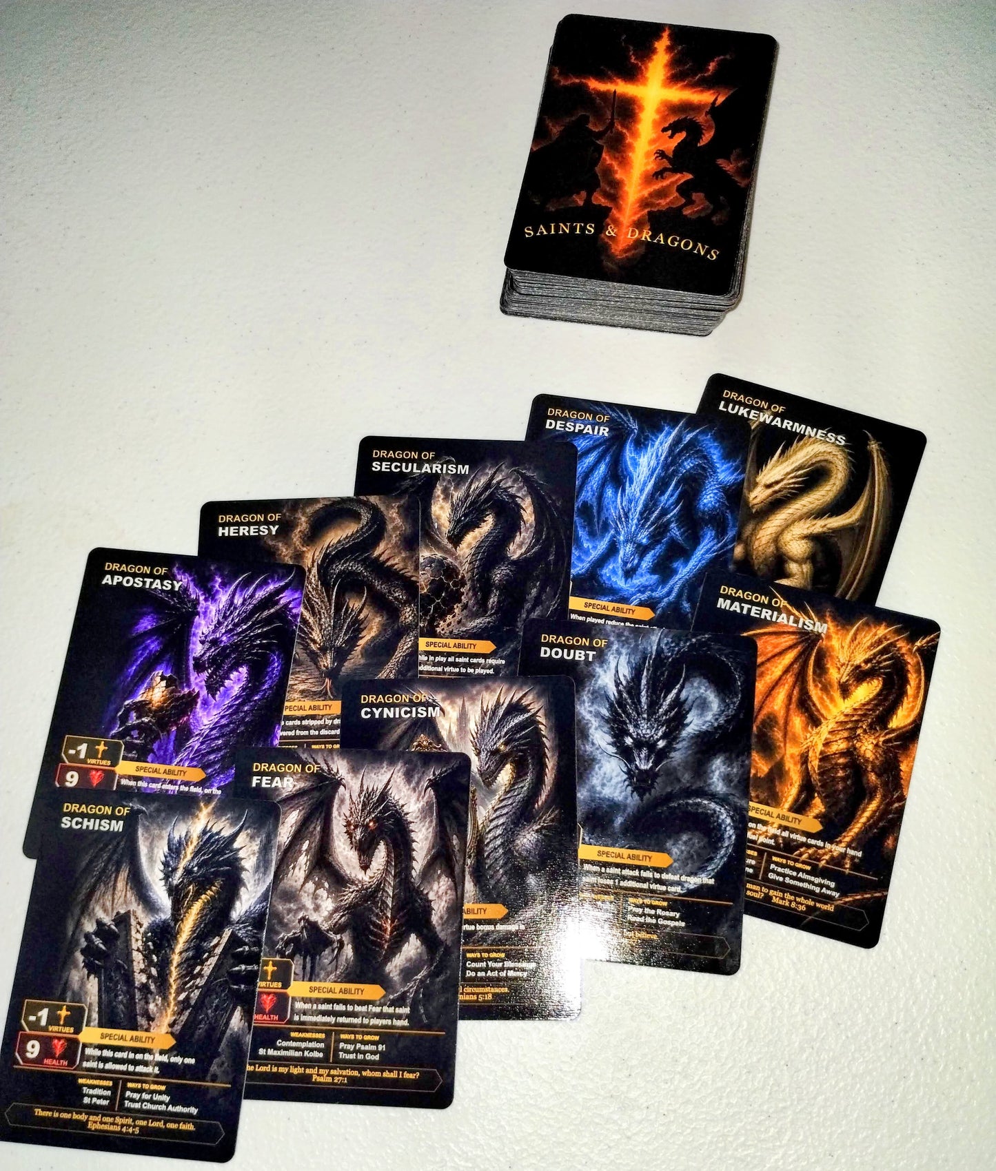 Saints & Dragons a Catholic Trading Card Game
